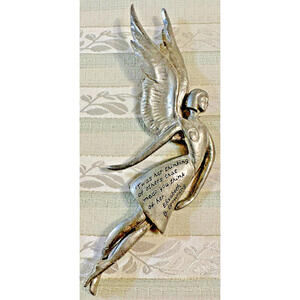 Seasons Cannon Fall Serenity Angel Ornament Quote by Elizabeth Browning Pewter